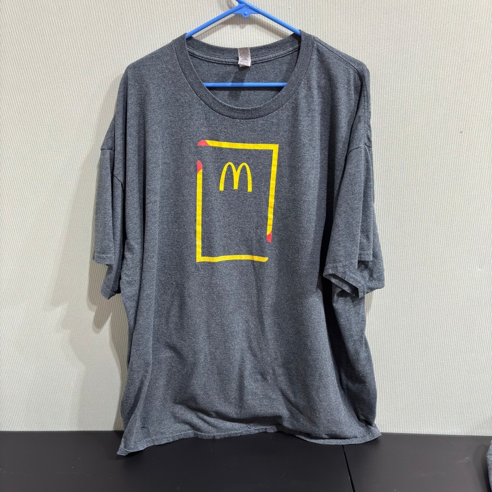 McDonalds Graphic T Shirt Mens 3XL Heavy Cotton Dark Gray Logo Tee